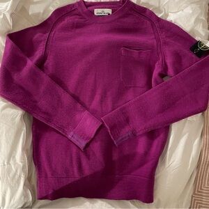 Stone Island Crewneck Sweater in Deep Magenta